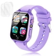 thumbnail image 1 of Reloj inteligente Luyiilo para niños con 26 juegos de rompecabezas, cámara HD, color morado, 1 of 7