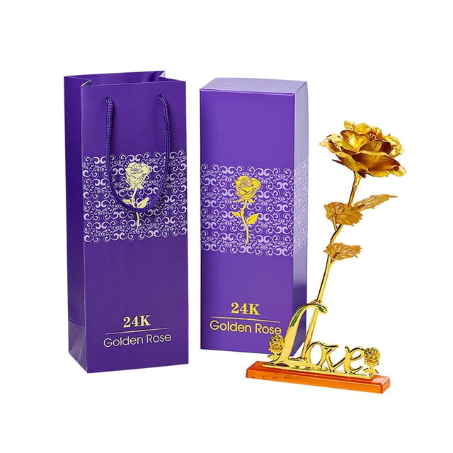 Toystoory Flor de rosas de oro artificial Día de San Valentín único Día de acción de gracias Día de la madre Regalo de cumpleaños de niña para ella Kits de decoración para fiestas No.1 Toystoory HA027364-01
