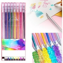 Bexikou Glitter Pen Set for Coloring -Fine Sparkle Markers Colorful Art Pen, Fine Sparkle Markers Colorful Art Pens, Glitter Pens Colored Glitter Markers for Writing Drawing (8Pack)