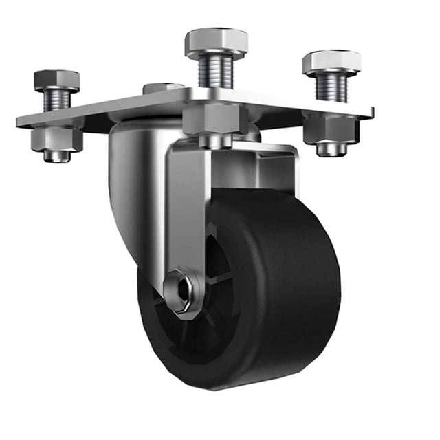 Big Ant Caster IP734/543 WLS Use With Collapsible Square Crate; 2 Inch Diameter; Polypropylene; Bolt-On Mount; Non-Lockable; Set Of 4