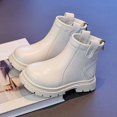 thumbnail image 6 of Cethrio Little Girls Ankle Boots, Outdoor Side Zipper Round Toe Soft Sole Fall Winter Shoes White Size 11.5 Little Kids, 6 of 6