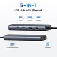 thumbnail image 2 of Adaptador USB a Ethernet Hub USB 5 en 1 UGREEN con Ethernet, 2 of 8