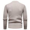 thumbnail image 4 of Dolkfu Mens Sweater Beige Casual Cable Knit Sweater Knit Big and Tall Slim Fit Solid Pullovers L, 4 of 8