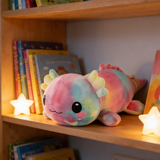Lindo peluche de salamandra hexagonal | Peluche suave para niños | Ojos grandes y expresión sonriente | Regalo decorativo para el hogar