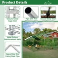thumbnail image 3 of Large Metal Chicken Coop 19.7x9.8x6.6 ft Chicken Cage Hen House Poultry Rabbit Hutch Enclosuse with Waterproof Cover, 3 of 12