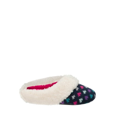 DF by Dearfoams Girls' Sweater Knit Clog Slippers