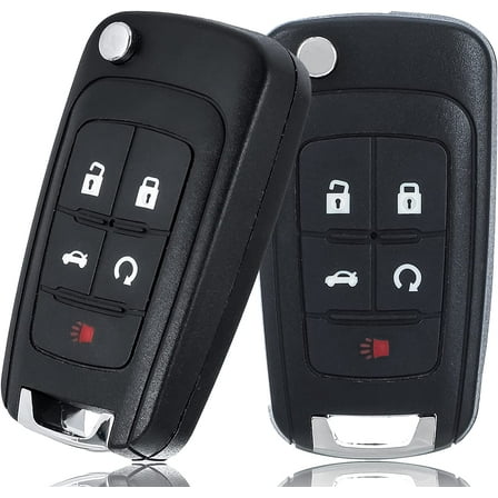 Key Fob Replacement, Fits for Chevy Equinox Camaro Impala Cruze Sonic Malibu, GMC Terrain, Keyless Entry Remote Control Flip Key Fobs (2 Packs)