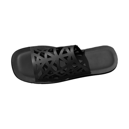 

XIEULQP Cushionaire Sandals Women Beach Slippers Hollow Casual Slippers Flat Shoes Vintage Slippers Reef Sandals Women Black