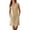 Khaki, variant on Women's Linen Blend Sleeveless Henley Neck Button Placket Shift Dress with Pockets,Khaki Women's S-XXL