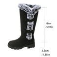thumbnail image 5 of XIMIN Women's Platform Snow Boots Hidden Wedge Boots Fully Fur Lined Boots Retro Knee High Boots with Double Buckle Non Slip Waterproof Winter Warm Walking Shoes, 5 of 9
