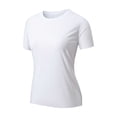 thumbnail image 2 of Tittly T Shirts for Women Spring Tops for Women Workout Tops For Women Short Sleeve Yoga Shirts Sports Gym Tshirts Running Top 80+ Sun Tshirts Shirts Basic Tees White M, 2 of 8