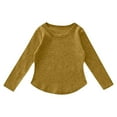 thumbnail image 1 of Girls Long Sleeve Shirts Kids Arc Hem Side Slit Soft Tunic Tops T Shirts, 1 of 6