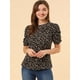 thumbnail image 3 of AllegK Top Floral Informal De ManCorFruncido PaMujer Negro rojo L, 3 of 6