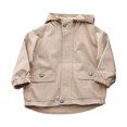 thumbnail image 3 of mgoYE Toddler Boys Windbreaker Casual Outerwear Kids Lightweight Zip Hooded Jacket Baby Cute Coat(Khaki,110), 3 of 7