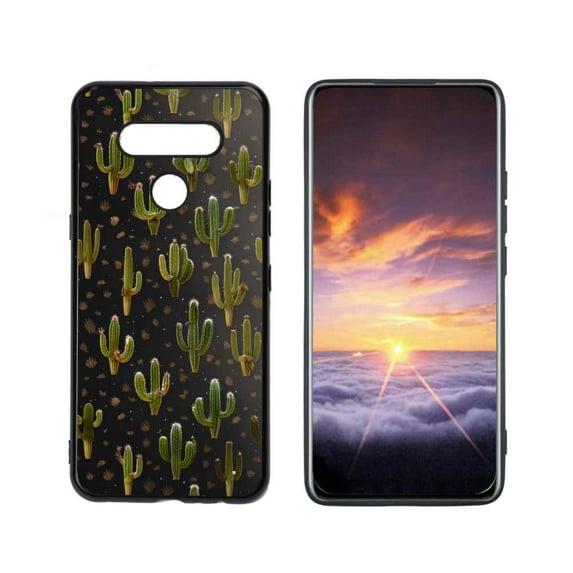 Cactus-123 Phone Case, Degined for LG Q51 Case Men Women, Flexible Silicone Shockproof Case for LG Q51