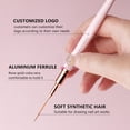 thumbnail image 5 of Kolinsky Sable Finest Premium Nail Art Long Striper Liner Brush with Wooden Handle Acrylic Nails Tool Hot Pink 12mm, 5 of 6