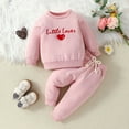 Gyouanime Toddler Girls Long Sleeve Valentine's Day Letter Embroider T Shirt Pullover Tops Pants