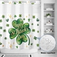 thumbnail image 2 of No Hook Shower Curtain, Saint Patrick's Day Shower Curtains for Bathroom with See Through Top Window, Watercolor Shamrock Love Star Lucky Green Waterproof & Washable Bath Curtain Long 72"x78", 2 of 9