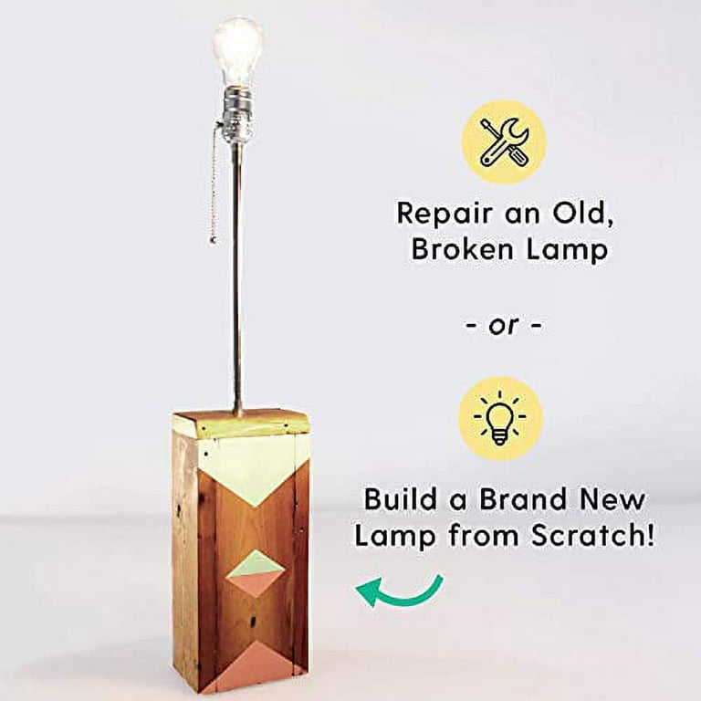 DIY Lamp Wiring Kit (Nickel Silver Socket & Black Cord) - Makely