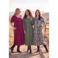 thumbnail image 3 of Woman Within Plus Size Petite Button-Front Elbow-Sleeve Knit Dress, 3 of 6