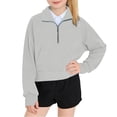 thumbnail image 4 of TGSLY Half Zip Sweatshirt for Girls Lightweight Stand Collar Solid Color Athletic Pullovers Loose Casual Long Sleeve Fall Tops with Pocket 9 Years, 4 of 9
