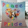 thumbnail image 4 of Peace Love Pride Basset Hound with Rainbow Sunglasses LGBT LGBTQ+ Quilt Blanket Bassets Dog Breed Lovers Gifts Idea Cozy Comforter Throw Blanket - 01004, 4 of 5