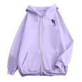 thumbnail image 5 of SONXAHE Shark Print Zip Up Hoodie Womens Oversized Long Sleeve Pocket Jacket Casual Outerwear, 5 of 6
