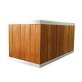 thumbnail image 3 of Leisure Season Rectangular Wooden Planter with Stainless Steel Trim, 3 of 11