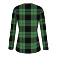 thumbnail image 5 of Stichou Womens Winter Shirts 2025 Henley Plaid Slim Fit Long Sleeve Comfy Tops Casual Button T-Shirts Trendy Outfits Dark Green L, 5 of 5