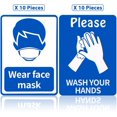 thumbnail image 3 of 20 Pieces Please Wash Your Hands Stickers Wear Face Cover Notice Sign Removable Notice Warning Sign for Public Places, 7 x 10 Inch, 3 of 7