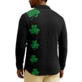 thumbnail image 6 of Men's St. Patrick's Day Shamrock Henley Long Sleeve Pullover Casual Top Shirt, 6 of 6