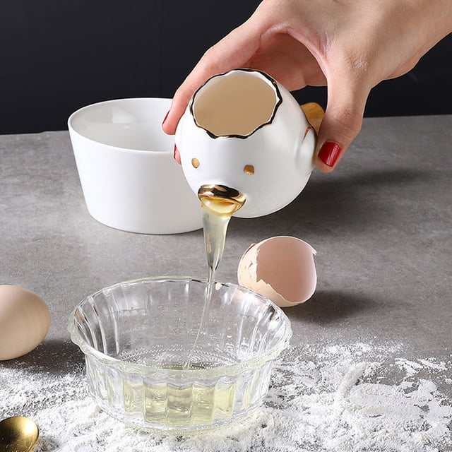 Ceramics Egg Separator Egg Extractor Kitchen Gadget Safety Egg Yolk White Separator Egg Filter Splitter