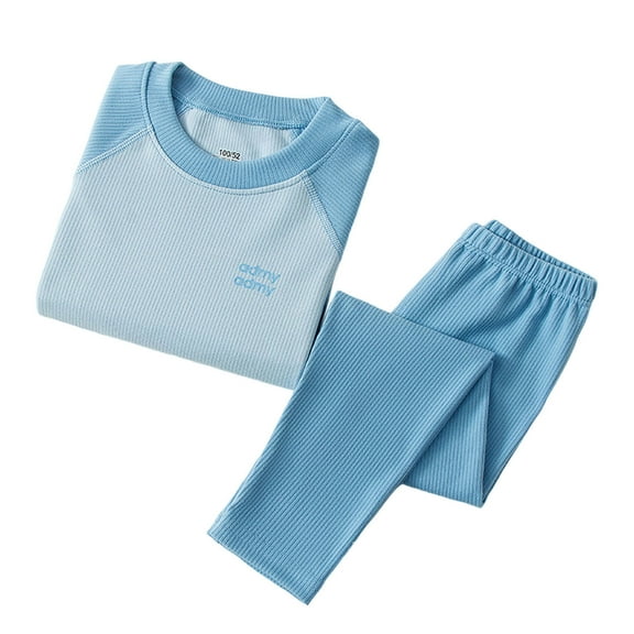 Hrsba Base Layer Kids Admy Boys and Girls Warm Thermal Top and Pants Cool Season Home Sleepwear 2 Piece Set Sizes 2-14Years