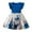 Blue, variant on Edvintorg Girls' Floral Dresses Summer New Round Neck Short Sleeve Ruffled Dress Mesh Princess Bowknot Girls Casual Dresses 3-8 Years