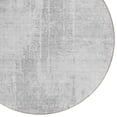 thumbnail image 4 of 8' Silver And Gray Round Abstract Washable Indoor Outdoor Area Rug, 4 of 5