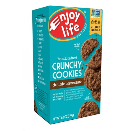 Cholesterol Free Gluten Free Cookies - Enjoy Life Foods Gluten Free, Allergy Friendly Double Chocolate Crunchy Cookies