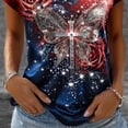 thumbnail image 5 of Mujeres Manga Corta Tops de Moda Casual Cómoda Impresión de Manga Corta con Cuello en V Blusa Camiseta Superior Suave Y Transpirable Tela para la Usabilidad de Múltiples Ocasiones, 5 of 5