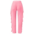 thumbnail image 5 of Glisme Casual Pants For Women Mesh Ruffle Trim Cover Up Pants Beach Cover Up Wrap Bikini Shiny Wraps Cover Ups For Swimwear Pants Pink Trousers Athletic Fit, 5 of 6