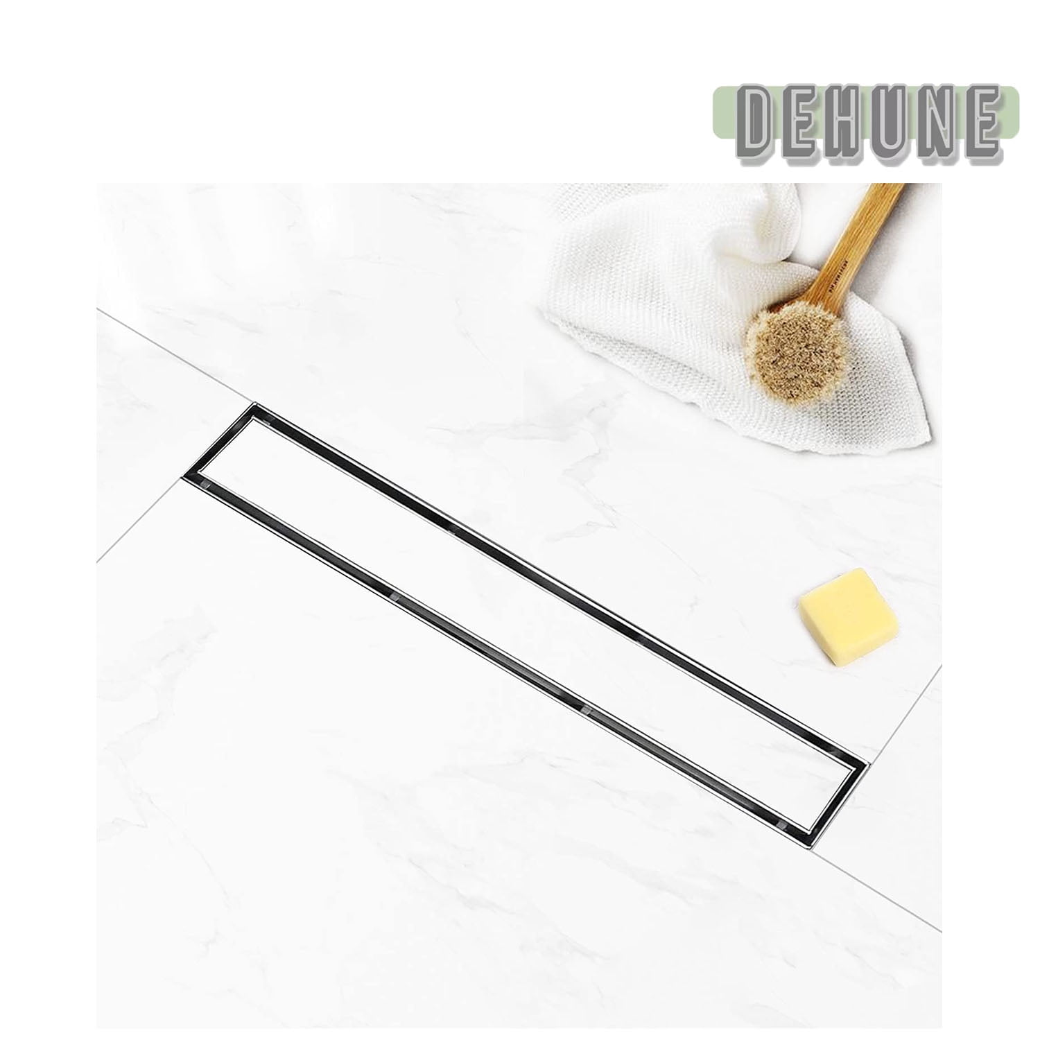 Shower Drain 32 inch with Modern Flat&TileInsert Cover, Professional