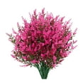 thumbnail image 2 of 8 Bundles Artificial Flowers Fake Outdoor Plants Faux Lavender Flower Plastic Shrubs Faux Flowers Fake Ferns Winter Artificial Fowers for Outdoors Indoor Outside Hanging Decorations Hot Pink, 2 of 9