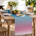 thumbnail image 2 of Table Runner 72 Inches Long for Kitchen Dining, Pink Blue Ombre Dresser Scarf Farmhouse, Dining Table Decorations for Wedding/Parties, Modern Geometric Striped Abstract Art 18 x 72 In, 2 of 9