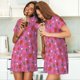 thumbnail image 4 of Fotbe Strawberry Floral Bata de Dormir para Mujer con Estampado, Camisón de Algodón de Manga Corta, Ropa de Dormir Casual, 4 of 6