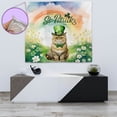 thumbnail image 4 of Happy St. Patrick’s Day Exotic Shorthair with Green Hat Shamrocks Rainbow Tapestry Cat Lover Kitten Owner Gifts Wall Hanging Backdrop Home Decor - 03007, 4 of 5