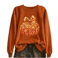 thumbnail image 2 of Yteetum Hoodies Sweatshirts for Women Oversize Halloween Pumpkin Print Crewneck Hoodless Sweatshirt Tops Womens Casual Pumpkin Season Print Round Neck Loose Fits Long Sleeve Sweatshirts Fall, 2 of 6