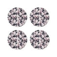 thumbnail image 1 of Easygdp Lilies Flowers or Leather Coasters Set of 4 Coaster, Non-Slip, Heat Resistant for Home, Office, Kitchen (Round,Square,Octagon,Hexagon)-Round Shape, 1 of 6