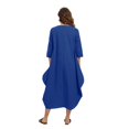 thumbnail image 6 of Women's Dress Long Sleeve Casual Plus Size Dress Solid Loose Casual Crewneck Long Dress,S-5XL, 6 of 7