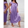 thumbnail image 3 of Plus Size Women's Square Neck Pleated Bow Nightgown, 3 of 4