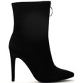 thumbnail image 1 of Cape Robbin Gigi-16 Black Stretch Pointed Stiletto Designer ankle Dress Bootie (9), 1 of 1