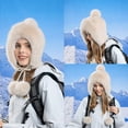 thumbnail image 4 of Home Prefer Girls Sherpa Earflaps Hat Toddler Baby Knit Beanie Fuzzy Peruvian Cold Weather Warm Winter Hat, 4 of 6