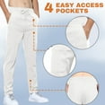 thumbnail image 4 of Resicozy Men Comfy Multi Pants, Mencomfy Multipants - High Stretch Multi-Pocket Cargo Pants Elastic Waist Drawstring Trouser White XL, 4 of 6